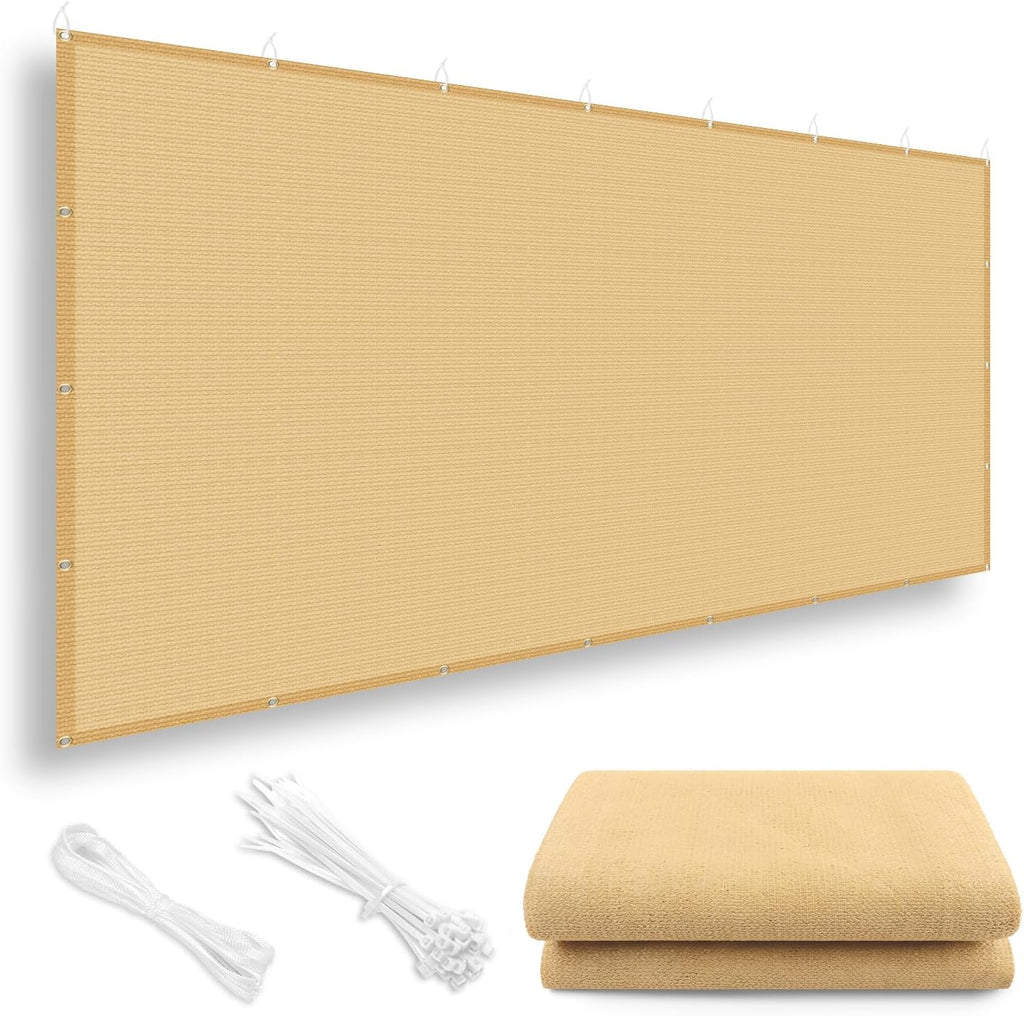 LOVE STORY 10x12 FT Sun Shade Cloth with Grommets for Patio, Sand