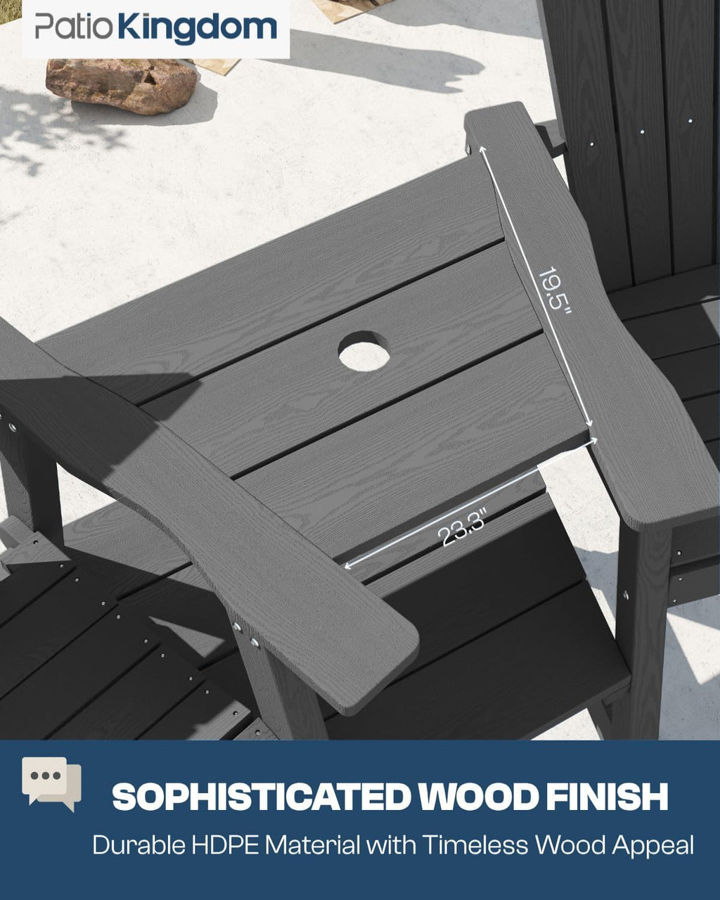 Tall Adirondack Chairs Set of 2,Grey