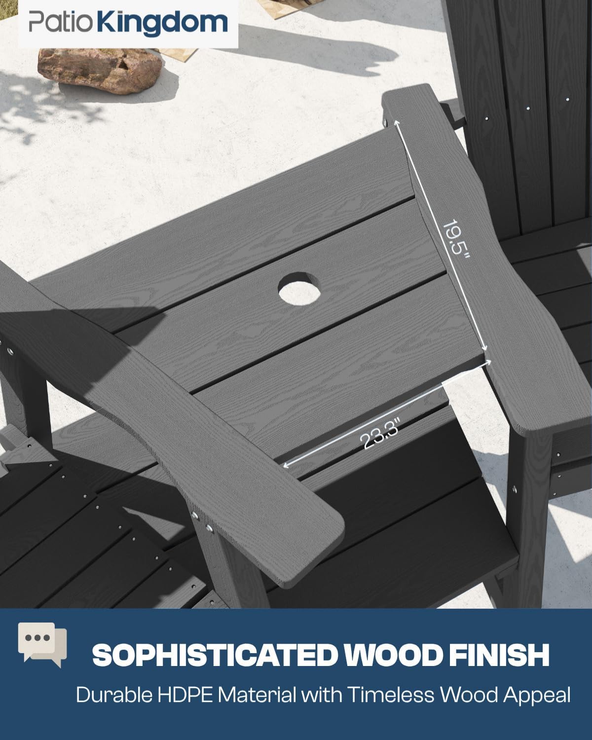 Tall Adirondack Chairs Set of 2,Grey