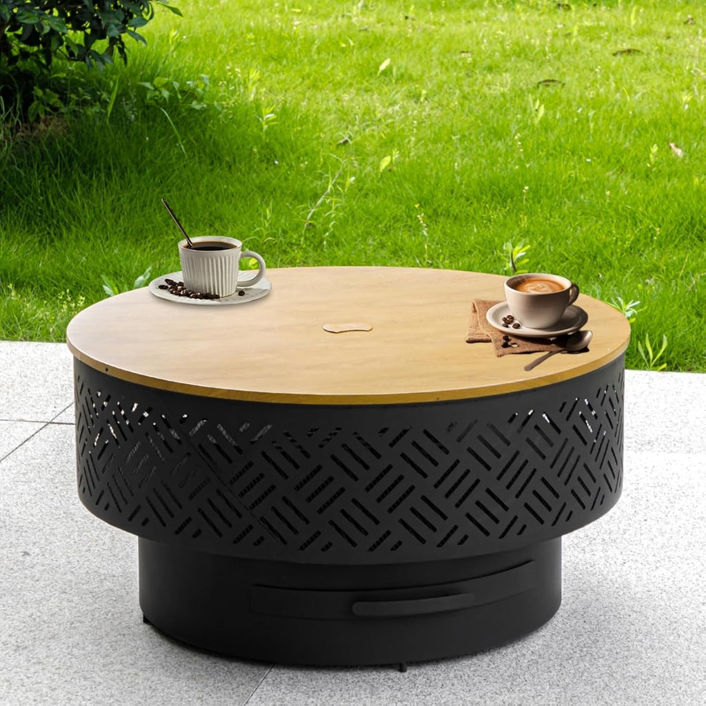 OutVue 26 Inch Wood Burning Fire Pits with Grill & Lid