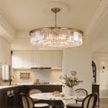 Large Crystal Chandelier Modern Luxury Pendant Ceiling Lights Fixture Antique Gold Chandelier for Dining Room Living Room 12-Lights 3-Tier Raindrop Chandeliers Lighting (Gold, Dia 31 Inch)