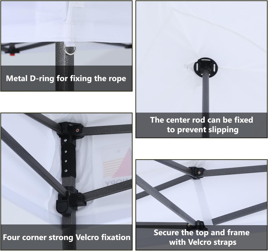 ABCCANOPY Replacement Canopy Top for Pop Up Canopy Tent 10x10 Gray