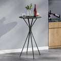VASAGLE Bar Table, Round Cocktail High Top Pub Bistro Table, Steel Frame