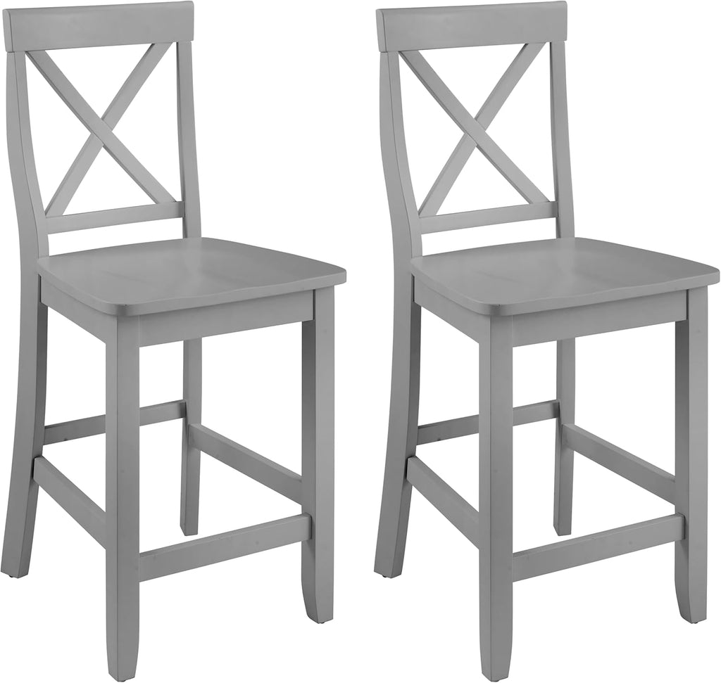Crosley Furniture X-Back Wood Counter Stools, Set of 2, 24"