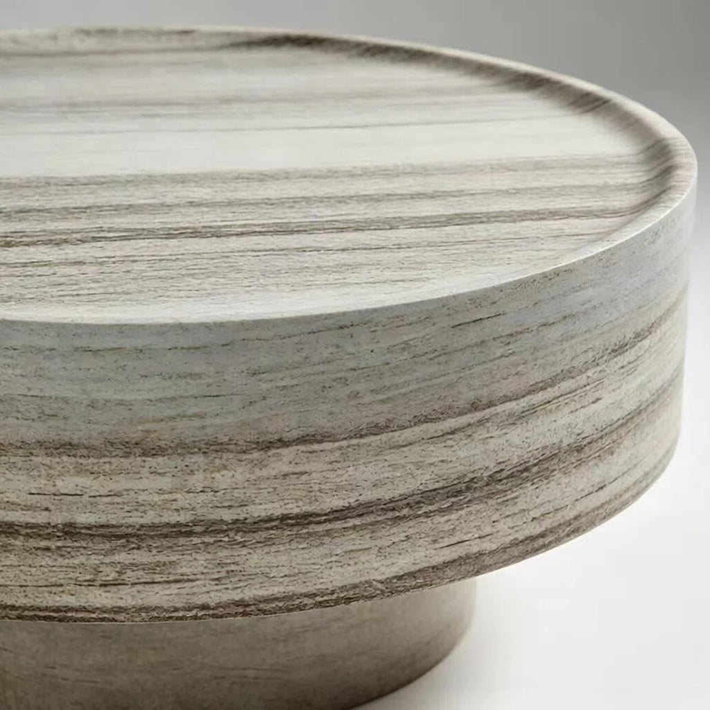 31.5" Round Faux Marble Coffee Table for Living Room (31.5"x12.8")