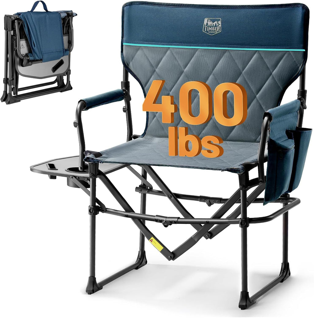 TIMBER RIDGE 400lbs Heavy Duty Camping Chair Portable Directors Chair