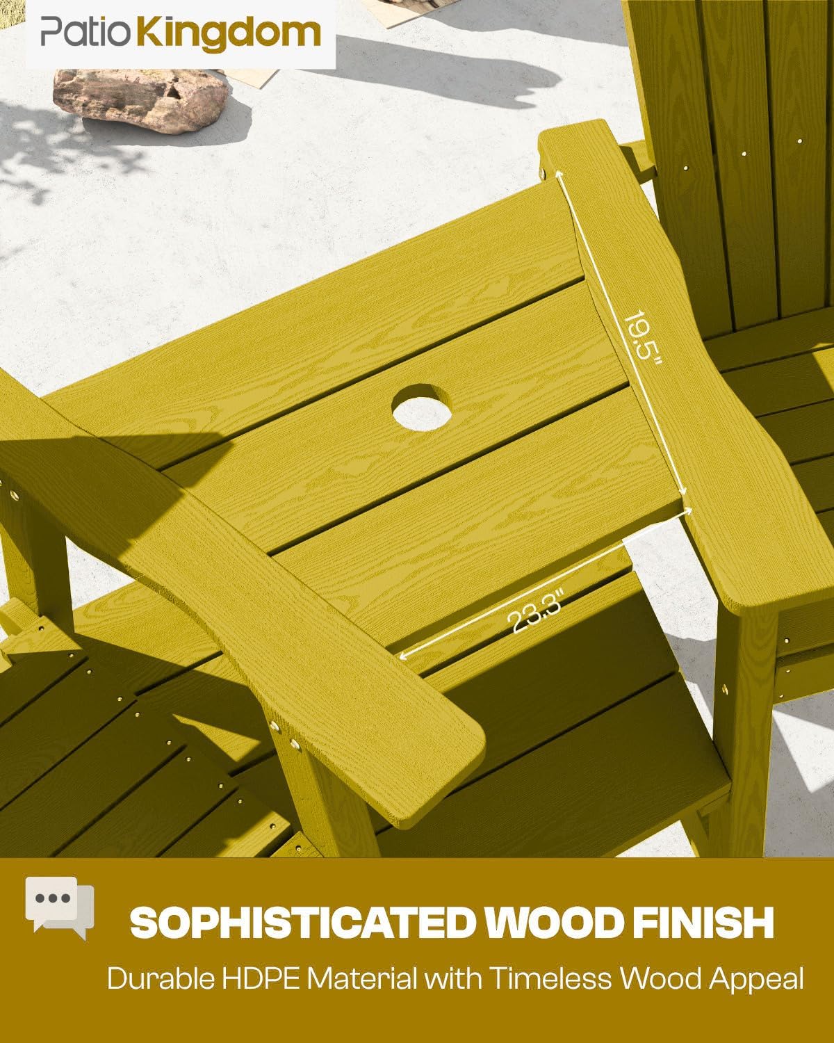 Tall Adirondack Chairs Set of 2,Yellow