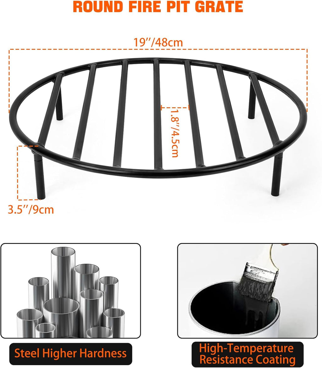 onlyfire Heavy Duty Fire Pit Grate with High Temp Coating & Removable Legs