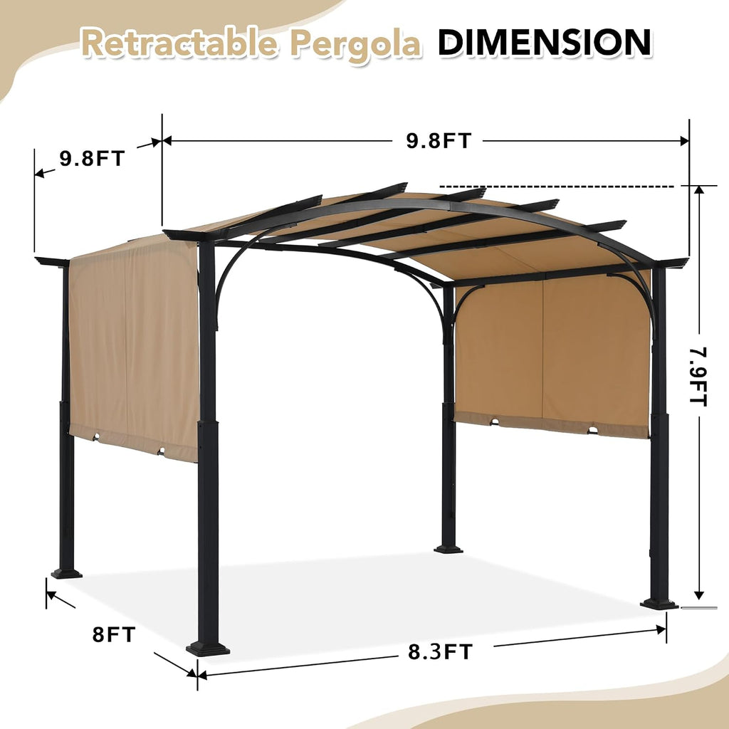 mastercanopy 10x10 ft heavy duty pergola with sun shown in use