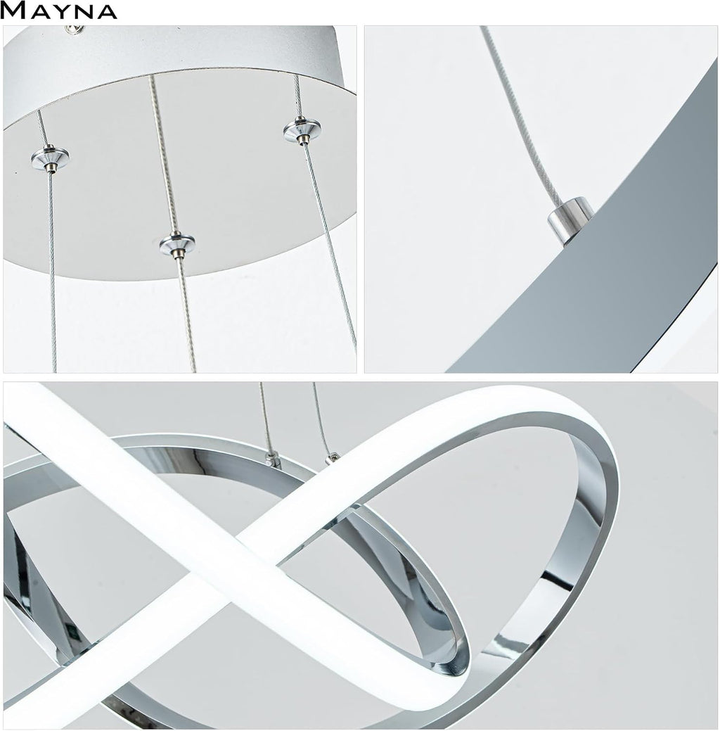 MAYNA Modern LED Chandelier,3000K-6000K Dimmable with Remote Control