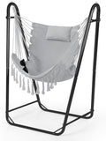 Hammock Chair with U Shape Stand, Cotton Swing Chair with Side Pocket