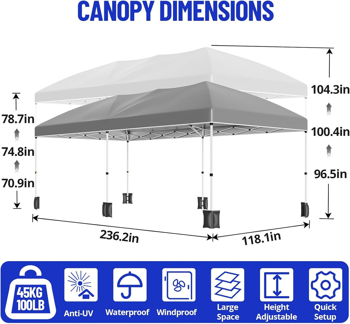 10x20ft pop up wedding party tent with 6 shown in use
