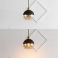 JONATHAN Y Nixon 1-Light 7.5" Globe Pendant, Brass Gold/Black, Set of 2