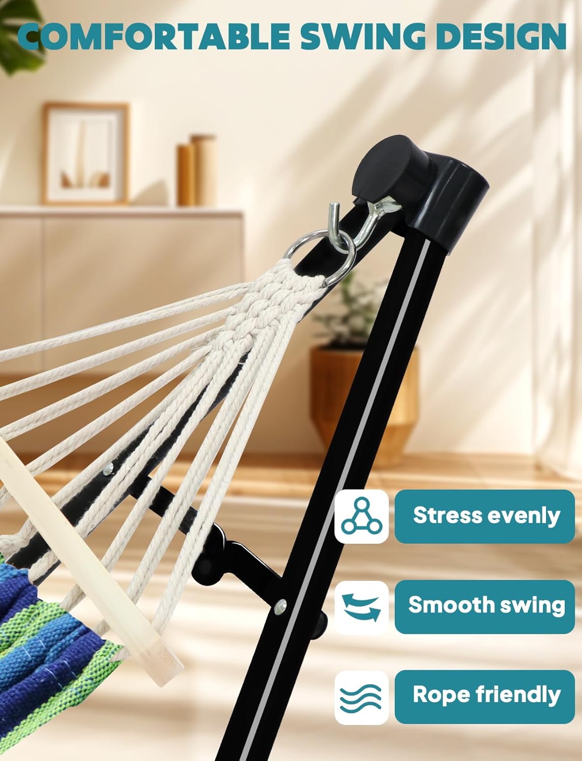 anyoo 2-in-1 hammock & chair stand with collapsible, package contents