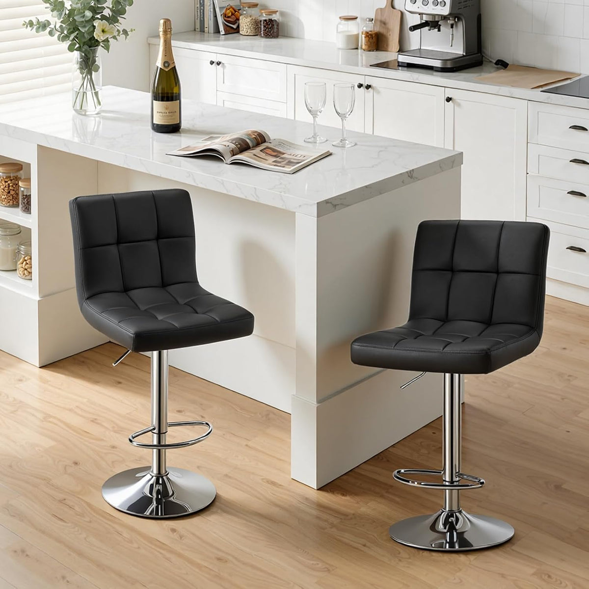 OLIXIS Bar Stools Set of 2, 24" Counter Height Bar Chairs for Kitchen