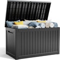 Deck Box - 280 Gallon Large Outdoor Storage Box, Waterproof Weatherproof Resin Container, UV Resistant & Lockable, Ideal for Patio Furniture, Pool Accessories & Outdoor Storage (Black)