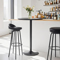 Modern Bistro Table 40 Inch Height, 23.6" Round Bistro Pub, Black Bar Height Cafe Table for Kitchen, Parties (Black)