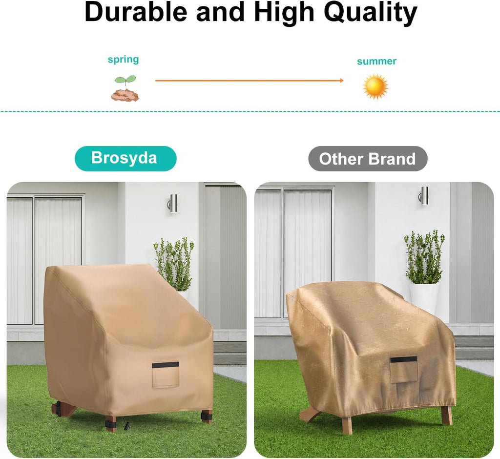 adirondack outdoor chair covers waterproof 33"wx35"dx36"h, brown on a desk or shelf