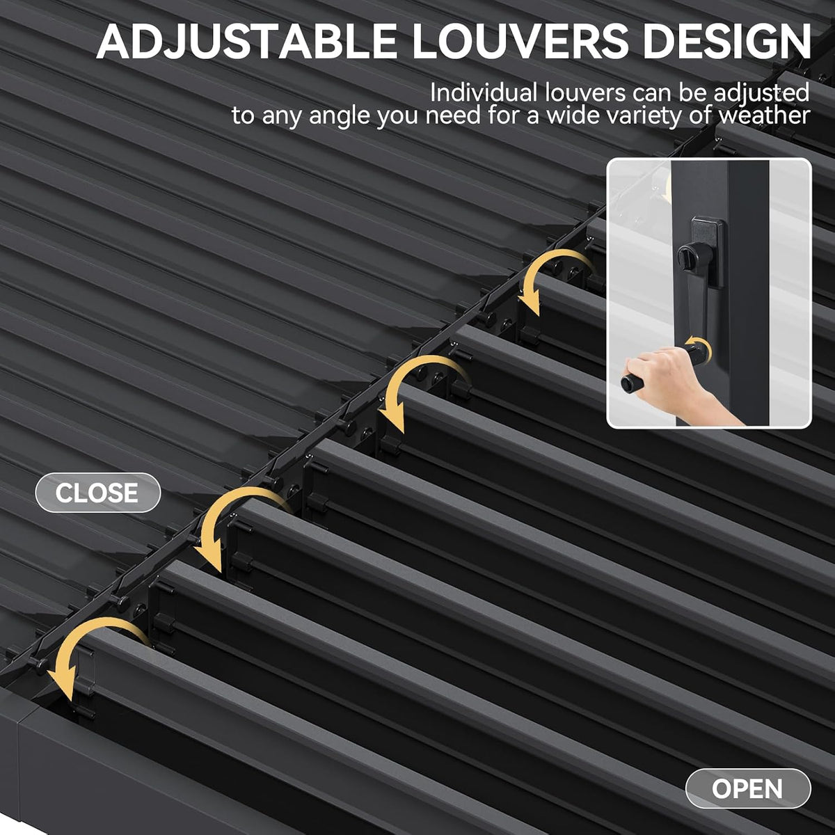 Aoxun Louvered Pergola 10x12, 3.8" Thick Posts, 82.5 MPH Wind Resistance