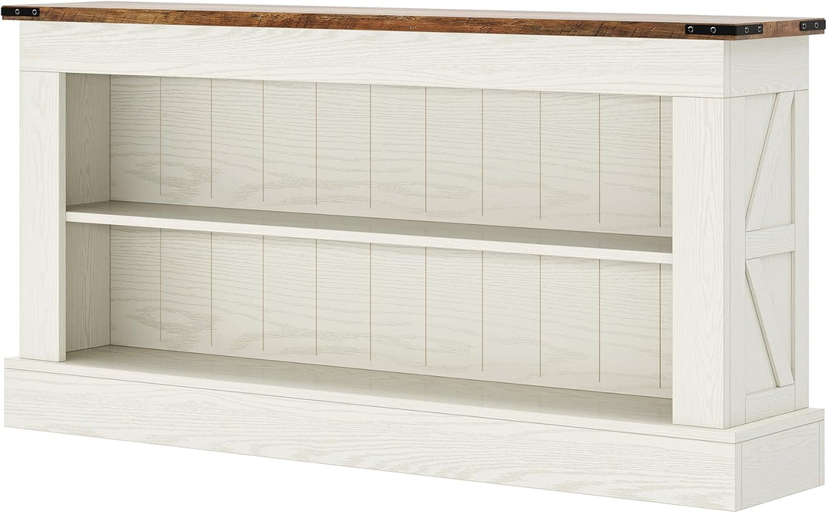 Tribesigns 63" Console Table, 3-Tier Entryway Table with Storage Shelves