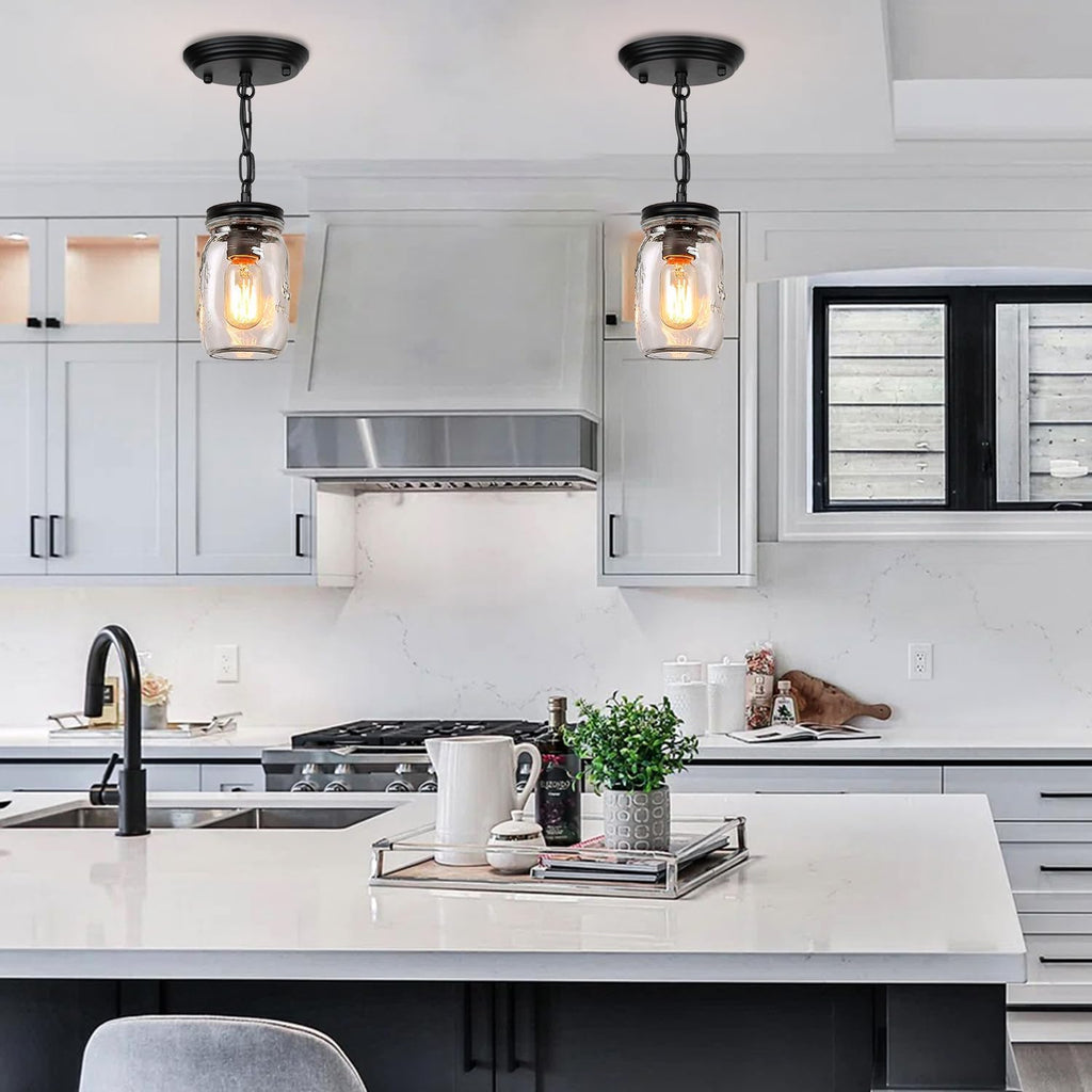 glass mason jar light fixtures kitchen island lighting showing dimensions