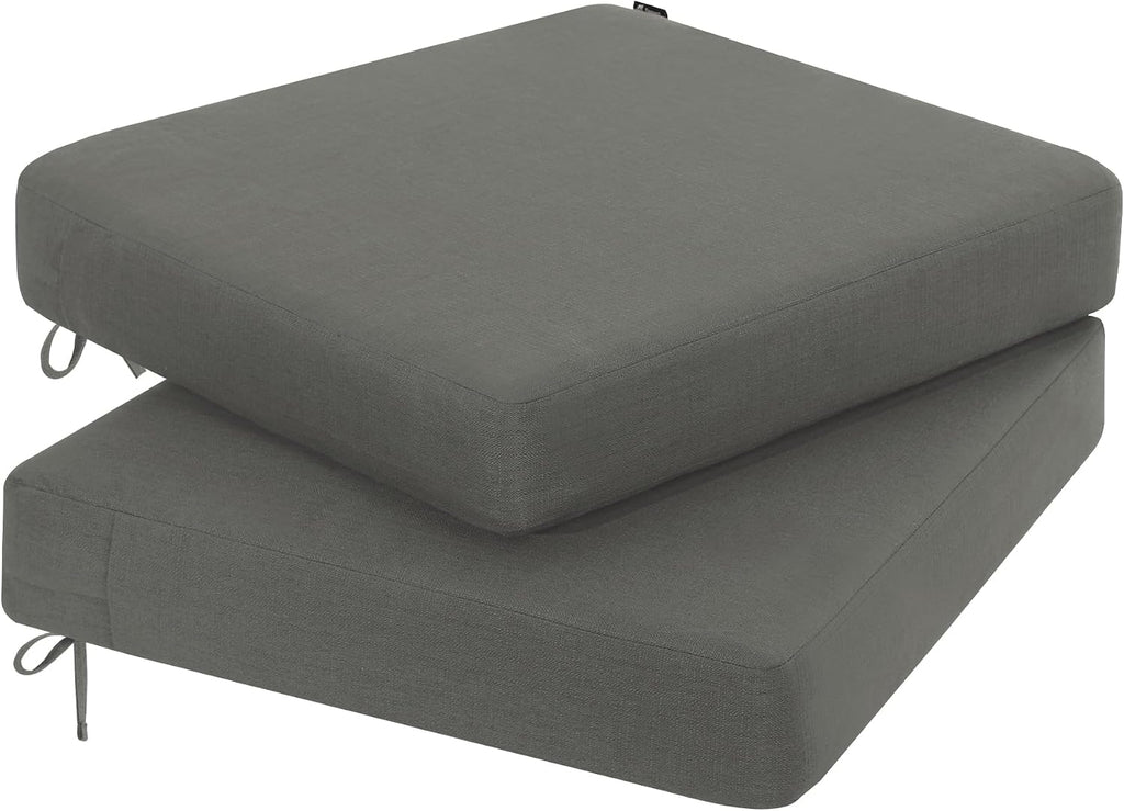 Favoyard 2-Pack Outdoor Chair Cushion, 19 x 19 x 3 in, Rainproof, Dark Gray