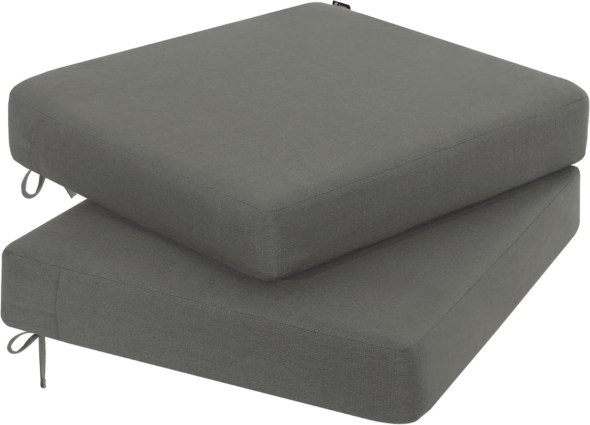 Favoyard 2-Pack Outdoor Chair Cushion, 19 x 19 x 3 in, Rainproof, Dark Gray