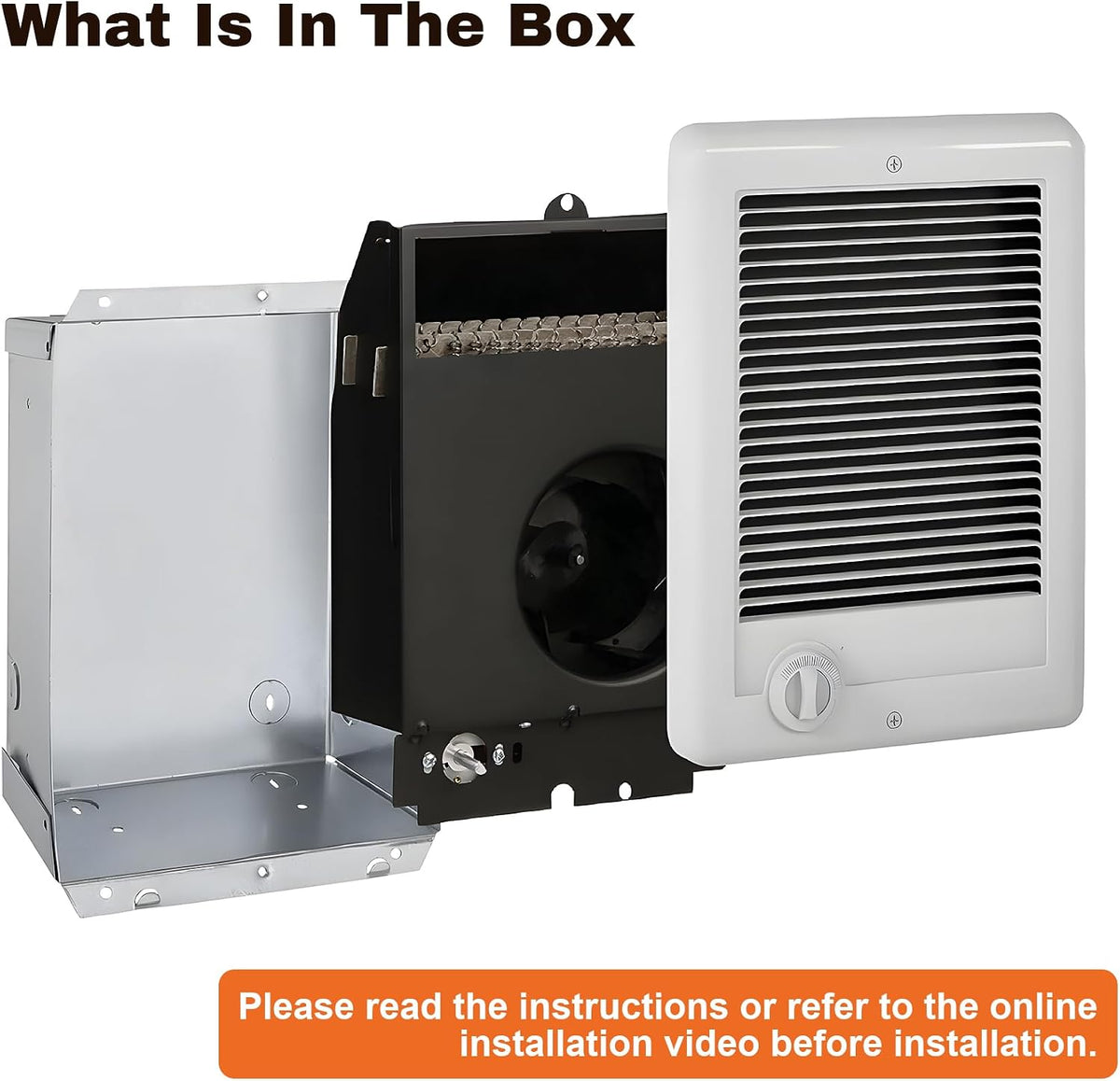CSC202TW Electric Wall Heater Complete Unit with Thermostat
