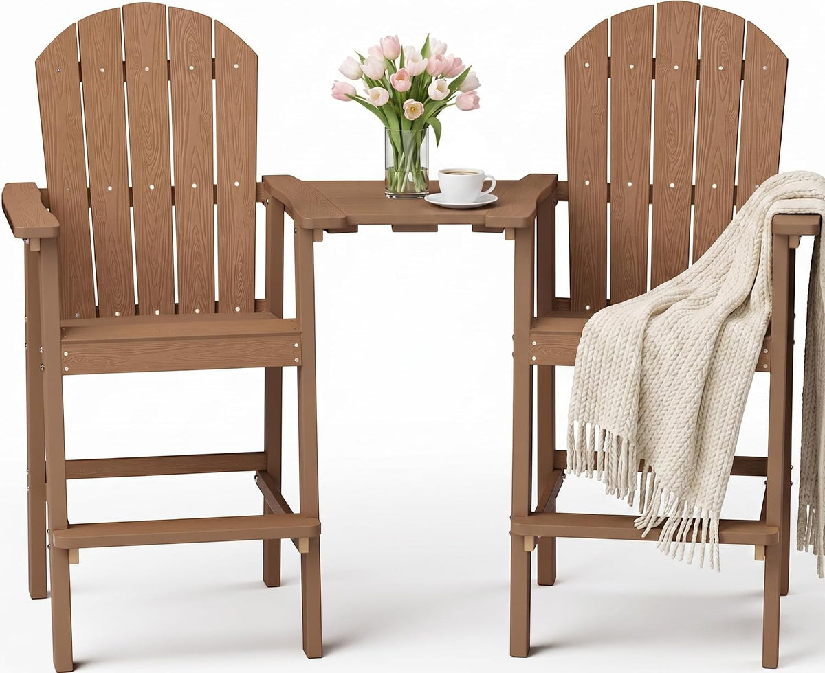 YEFU Tall Adirondack Chairs Set of 2, Oversize Balcony Adirondack Chair Set
