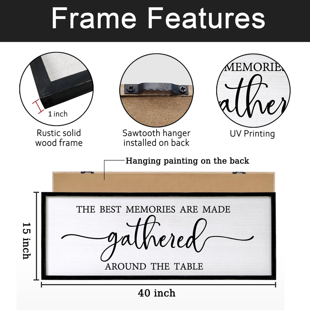 The Best Memories are Made Gathered Around The Table Framed Wall Art 40''