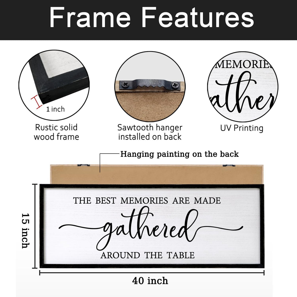 The Best Memories are Made Gathered Around The Table Framed Wall Art 40''
