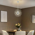 Modern Dandelion Firework Chandelier, Chrome, 9-Light
