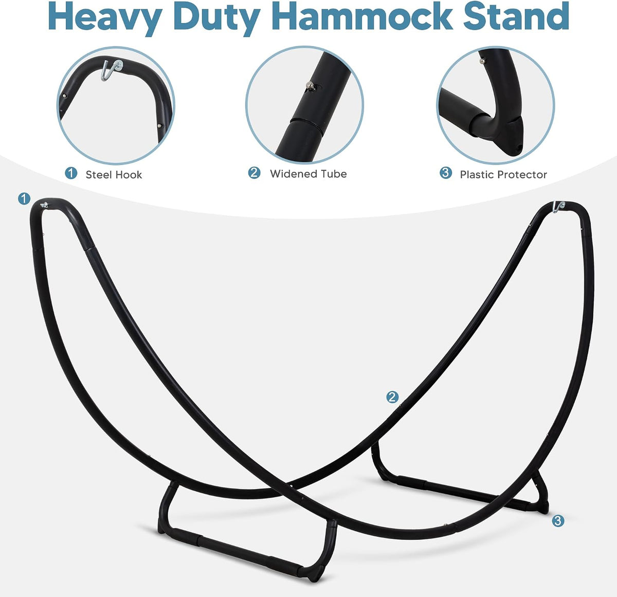 SUNCREAT Hammocks Standing Patio Hammock, Portable Hammock with Stand Foldable, Patent Pending, Blue Green