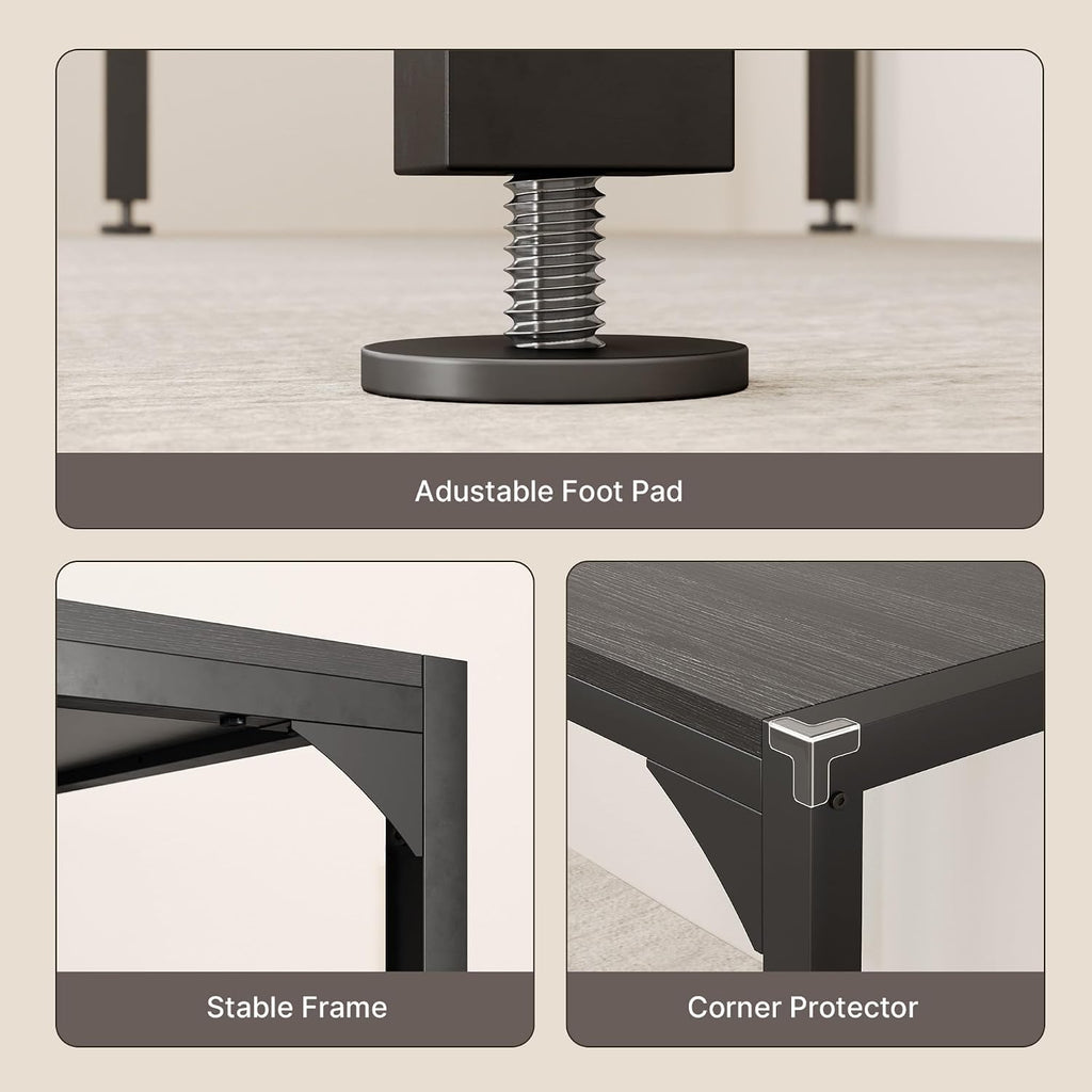 Gizoon Square Dining Table Set for 2, Kitchen Table with 2 Benches Black