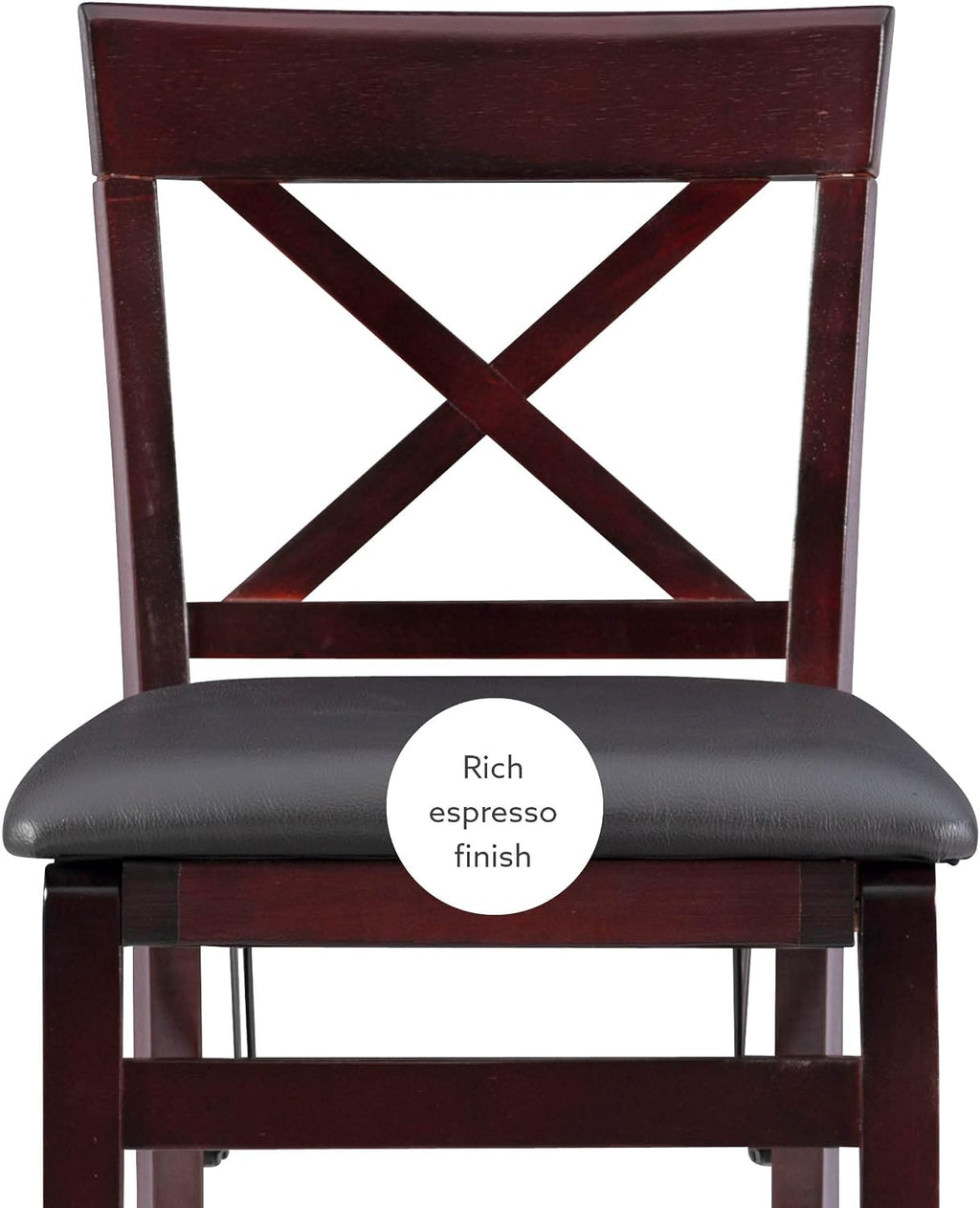 Linon Triena X Back Folding Counter Stool, Brown