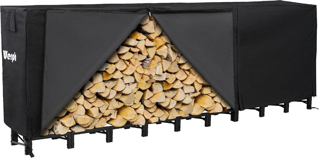 Werph 12FT Firewood Rack Outdoor, Heavy Duty Firewood Storage Rack