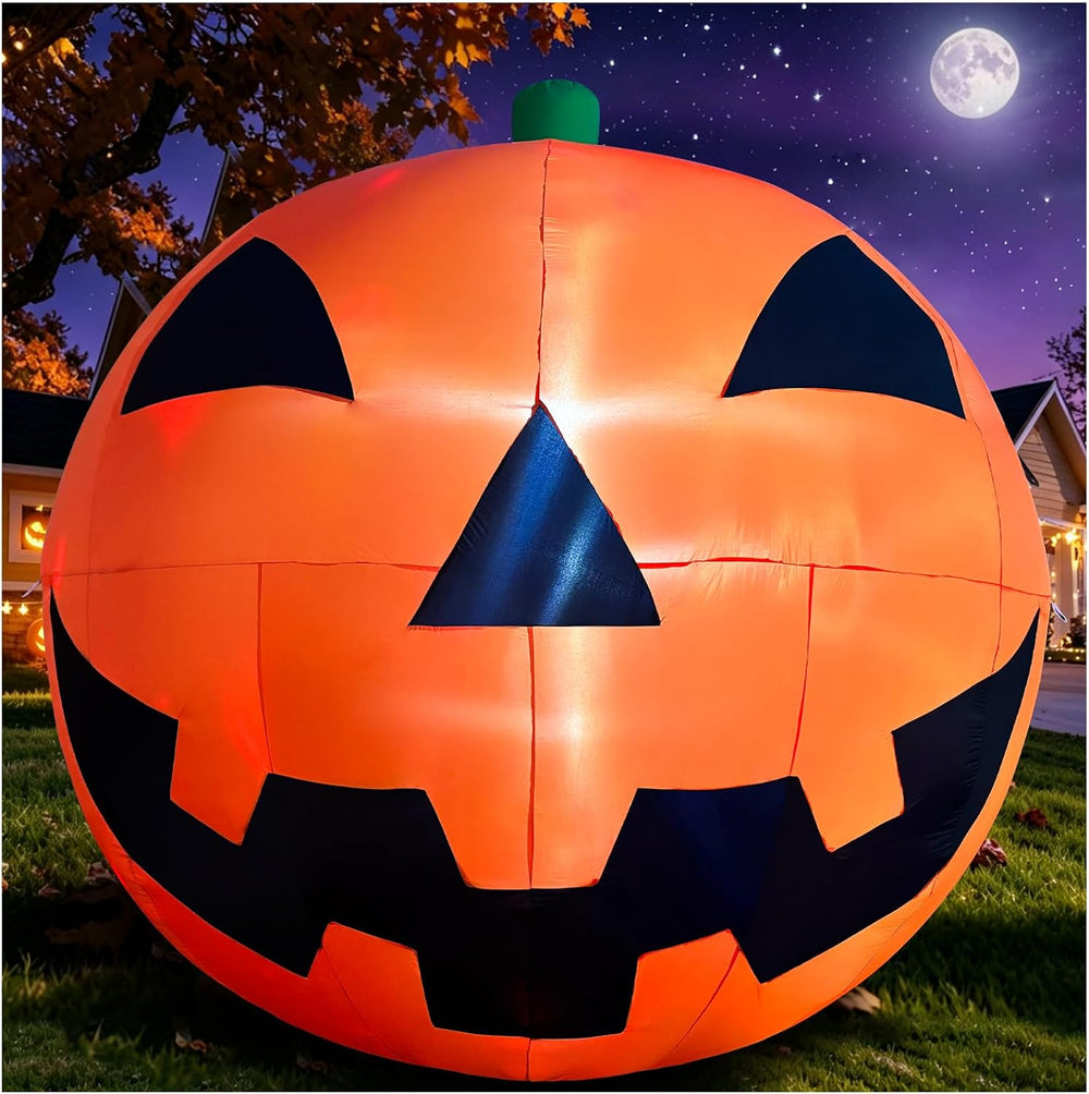10.2 FT Halloween Giant Inflatable Pumpkin, Blow Up LED Light Pumpkin Hallowe...