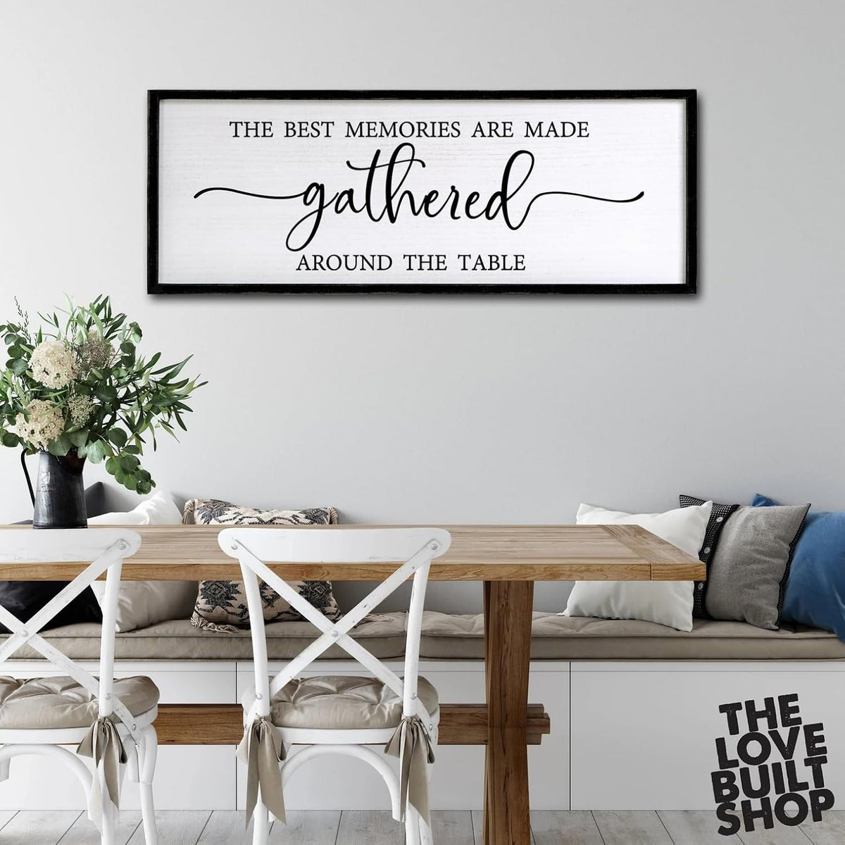 The Best Memories are Made Gathered Around The Table Framed Wall Art 40''
