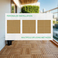 IDZO Interlocking Acacia Deck Tiles 9.6 SQFT, 10PCS, Golden, Stripe