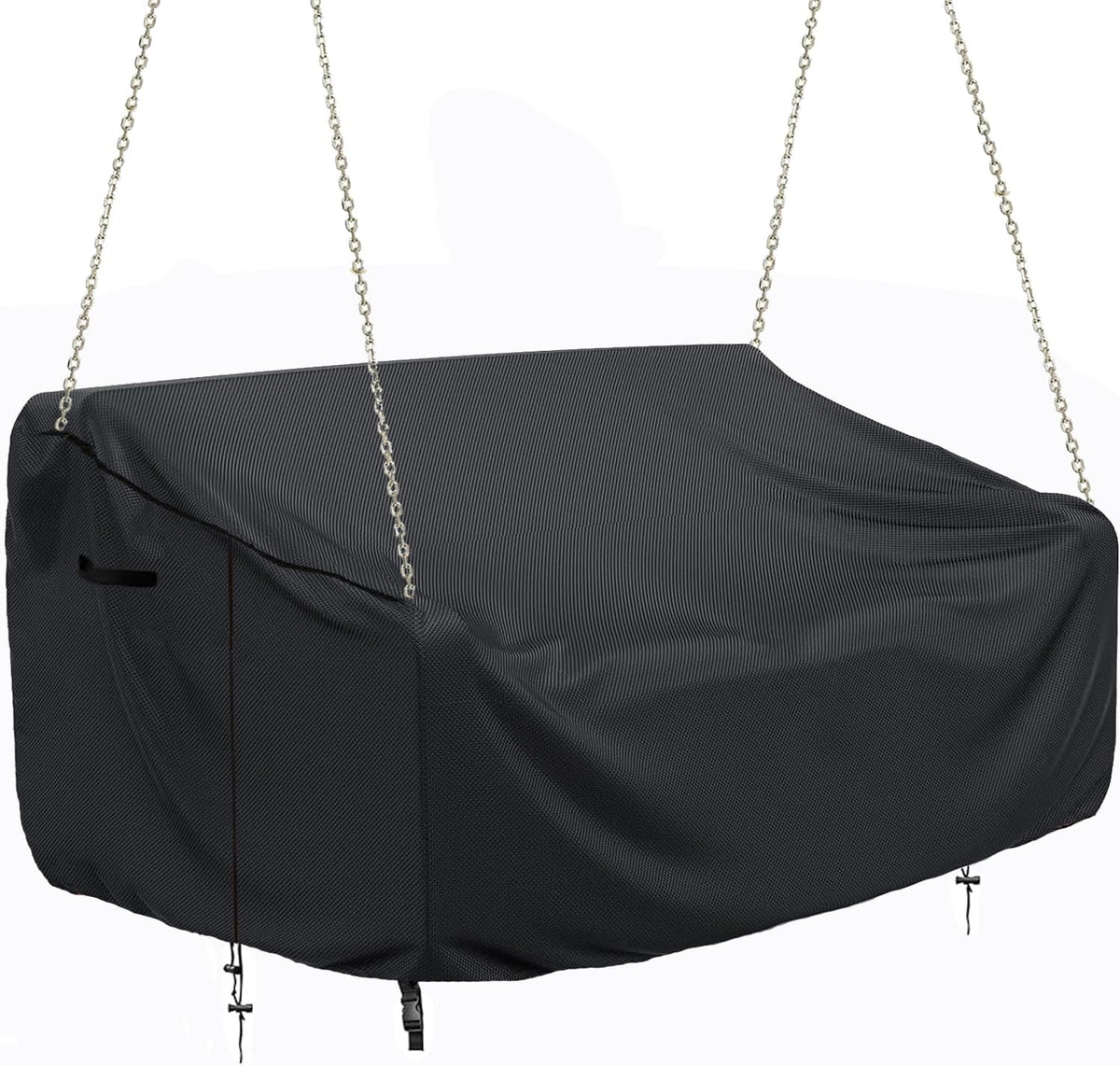 Porch Swing Cover Waterproof Outdoor Hanging Swing Cover Tear resistant All WeatherProof Patio Furniture Covers (Black, 85x45x(32-24)inch) (63x28x(32-24)Inch)
