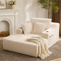 67" Oversized Chaise Lounge Chair Indoor, Boneless Chair with Cup Holders