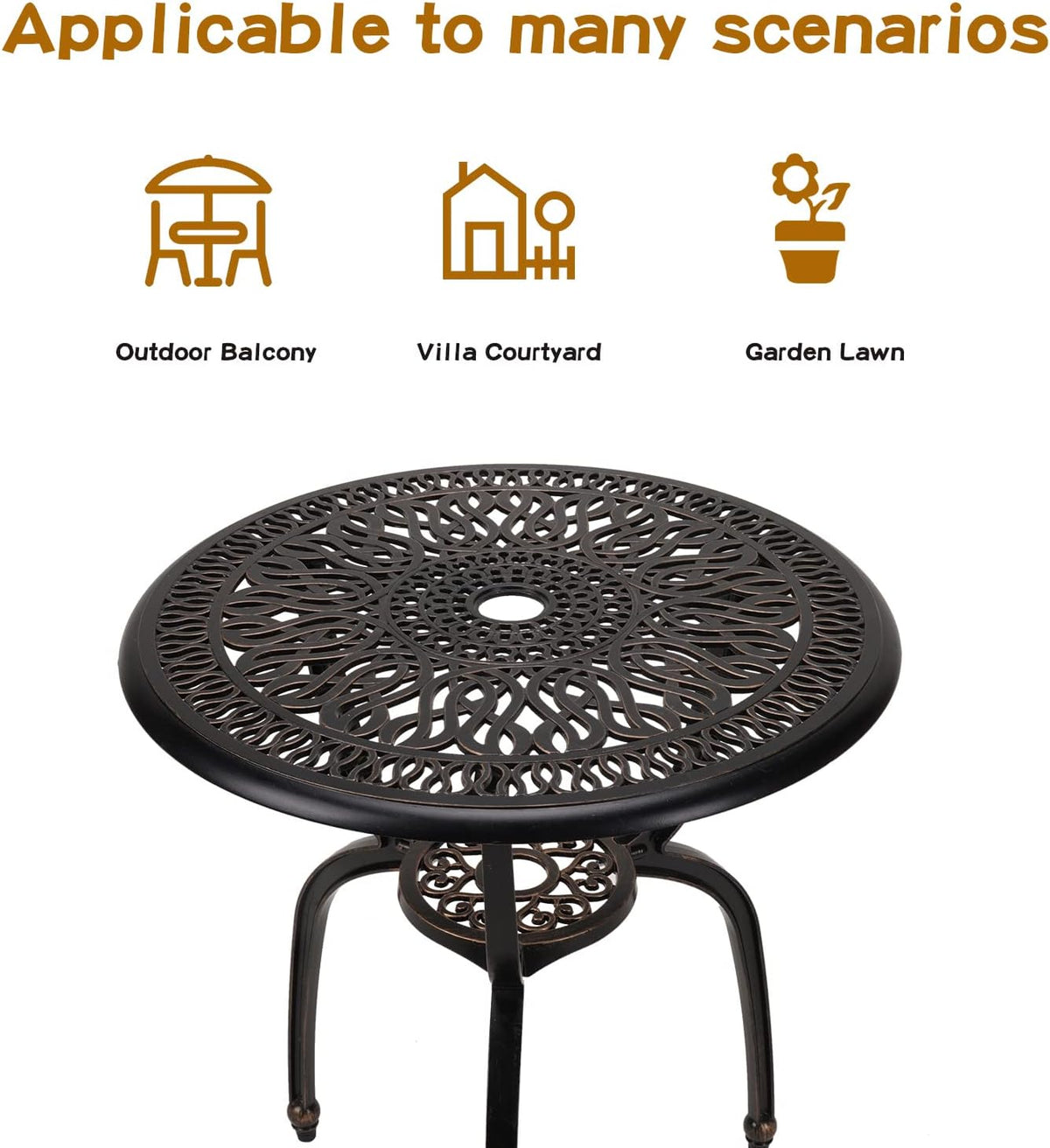 yksy&yksy 3-piece patio bistro furniture set cast-aluminum bistro, package contents