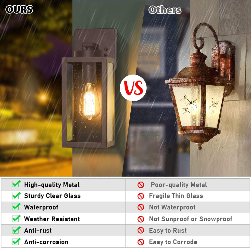 BesLowe Outdoor Wall Light Fixtures, Oil-Rubbed Bronze Wall Lanterns