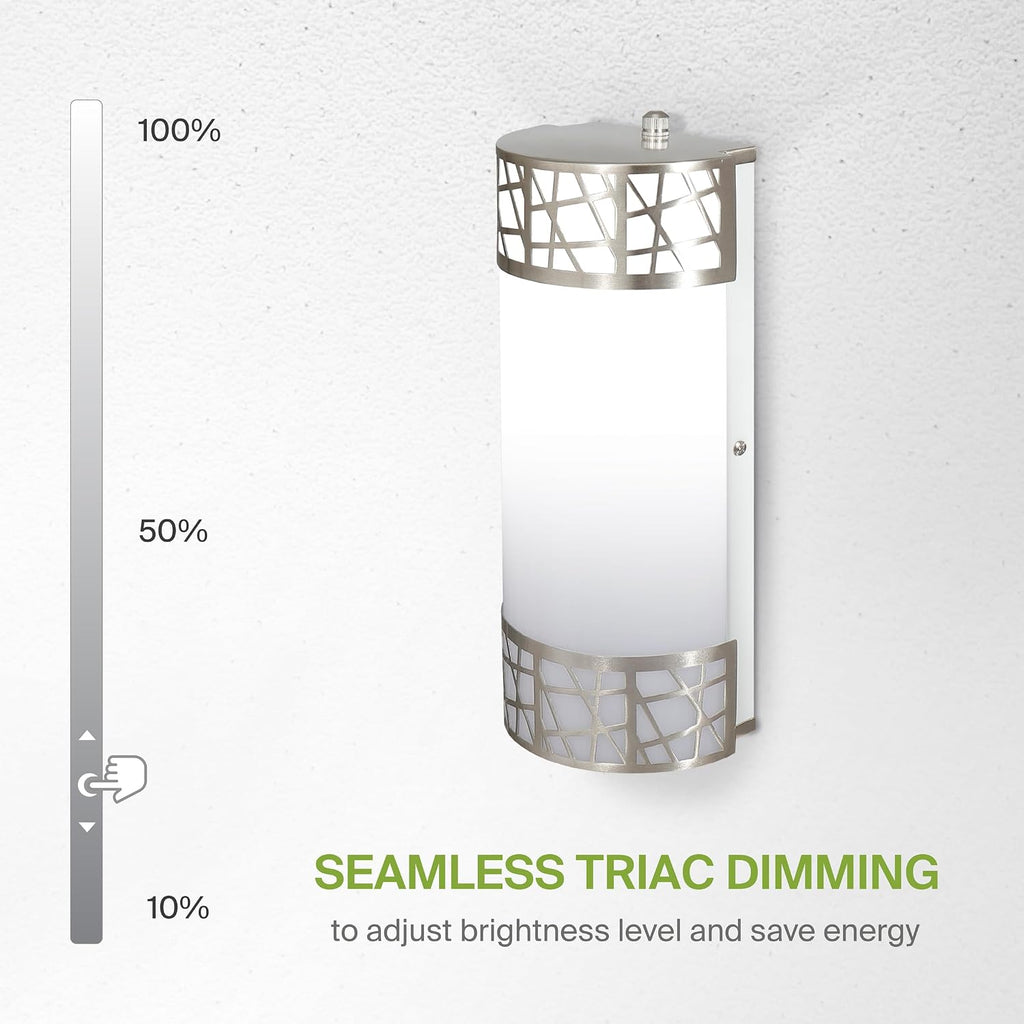 ASD 12 Inch LED Indoor Wall Sconce - Brushed Nickel Modern Dimmable 15W 2700K-5000K Adjustable Wall Mounted Light Fixtures, Wall Lights for Bedroom, Bathroom, Living Room, Hallway Decor - ETL