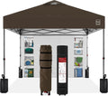 Best Choice Products 10x10 Pop Up Canopy Tent with Sidewall, Brown