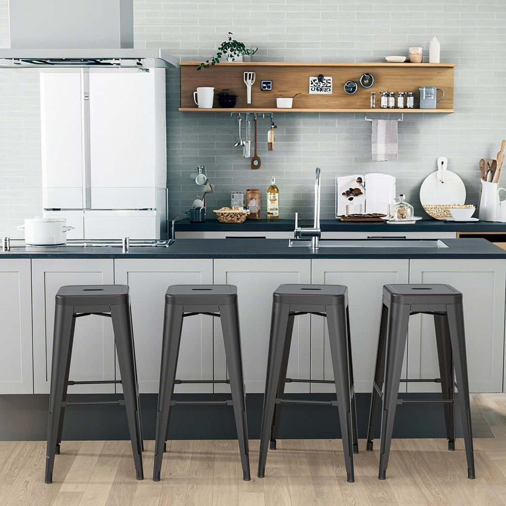 stackable metal bar stool backless counter stools fullmetal shown in use