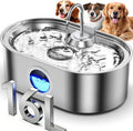 4.2Gal Extra Large Dog Water Fountain, 16L Stainless Steel Pet Water Fountain for Large Dogs, No Spill Dog Water Bowl Dispenser with Deeper Wider Bowl, 68-Cup Water Tank for Multi-Pet