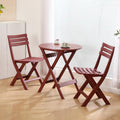 KAIHAOWIN Folding Bistro Set Foldable Outdoor Cafe Table and Chairs for 2 Small Furniture 3-Piece Porch Backyard Balcony Garden Patio-Red