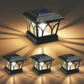 VOLISUN Solar Fence Post Cap Lights, Edison LED 2 Modes 4Pack,Slate Black
