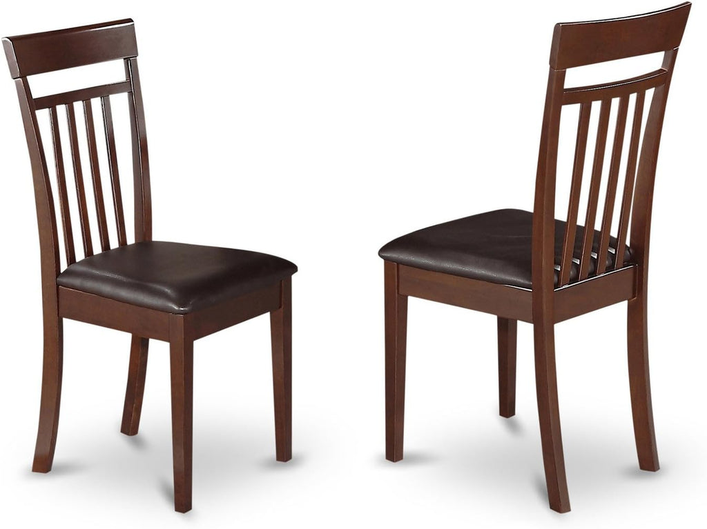 East West Furniture PSCA6C-MAH-LC 6 Piece Modern Dining Table Set Contains a Rectangle Wooden Table with Butterfly Leaf and 4 Faux Leather Dining Chairs with a Bench, 32x60 Inch, Mahogany